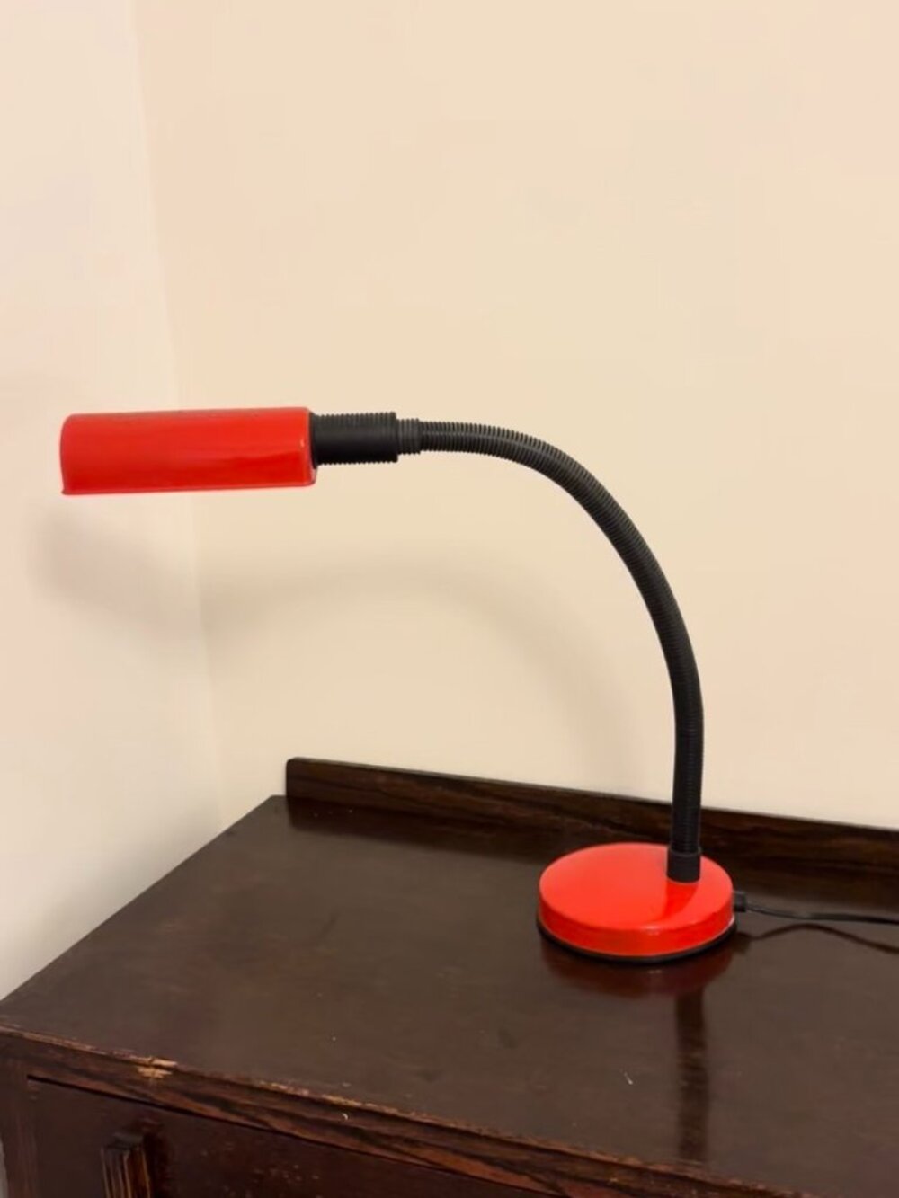Vintage Italian Red Veneta Lumi Lamp